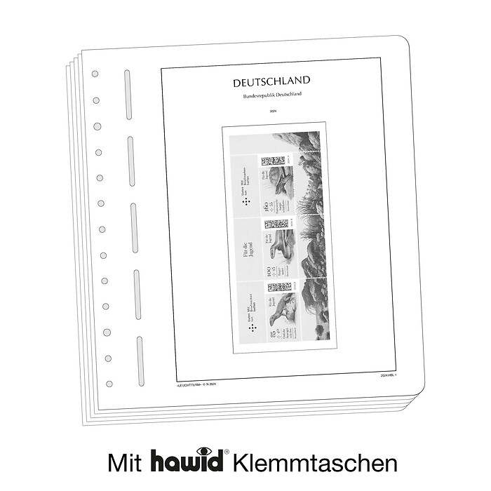 Leuchtturm Vordruckblätter mit Klemmtaschen Deutschland Heftchenblätter 2018-2025
