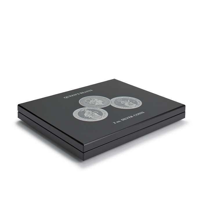 Volterra Uno - Münzkassette für 11 Silbermünzen „Queen’s Beasts“ in Kapseln