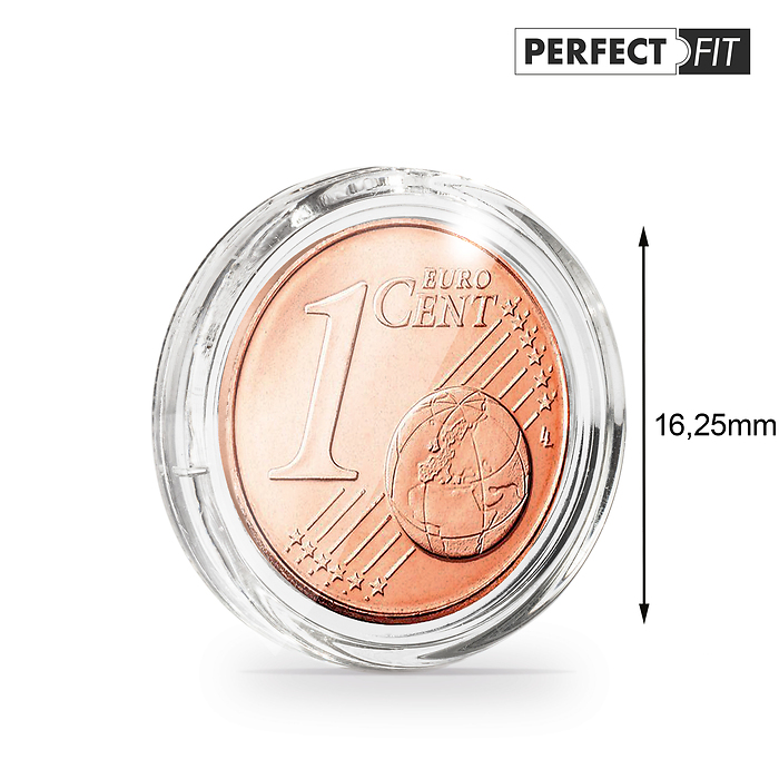 Ultra Perfect Fit Münzkapsel für 1 Euro-Cent (16,25 mm), 10er-Pack