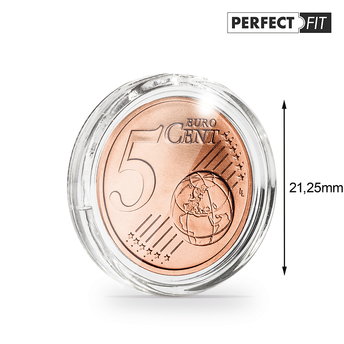 Ultra Perfect Fit Münzkapseln für 5 Euro-Cent (21,25 mm), 10er-Pack