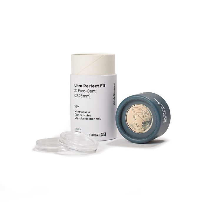 Ultra Perfect Fit Münzkapseln für 20 Euro-Cent (22,25 mm), 10er-Pack