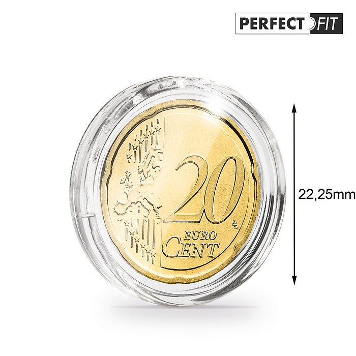 Ultra Perfect Fit Münzkapseln für 20 Euro-Cent (22,25 mm), 10er-Pack