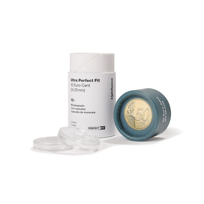 Ultra Perfect Fit Münzkapseln für 50 Euro-Cent (24,25 mm), 10er-Pack