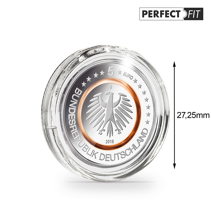 Ultra Perfect Fit Münzkapseln  für deutsche 5 Euro (27,25 mm), 10er-Pack