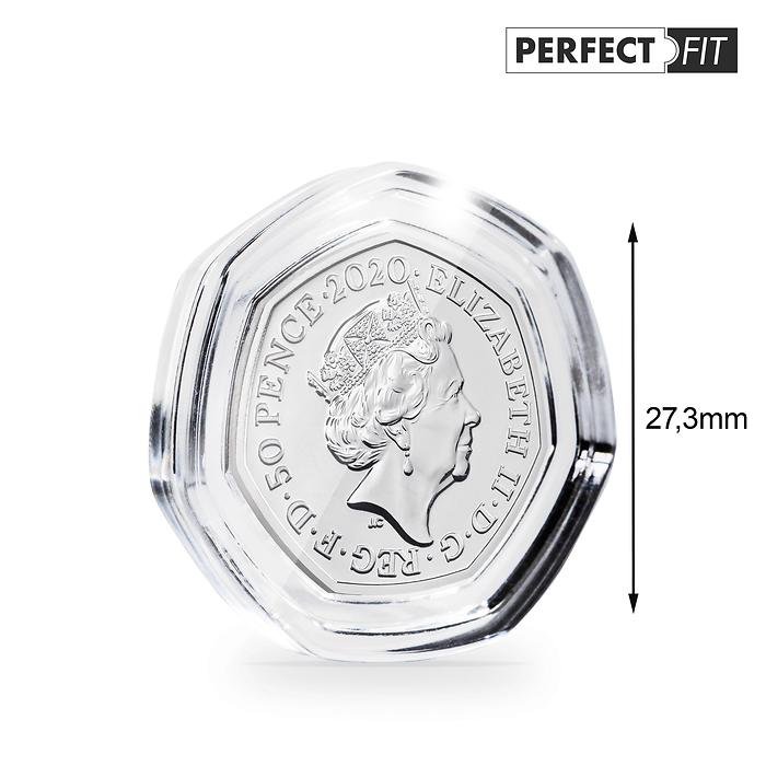 Ultra Perfect Fit Münzkapseln für 50 p (27,30 mm), 10er-Pack