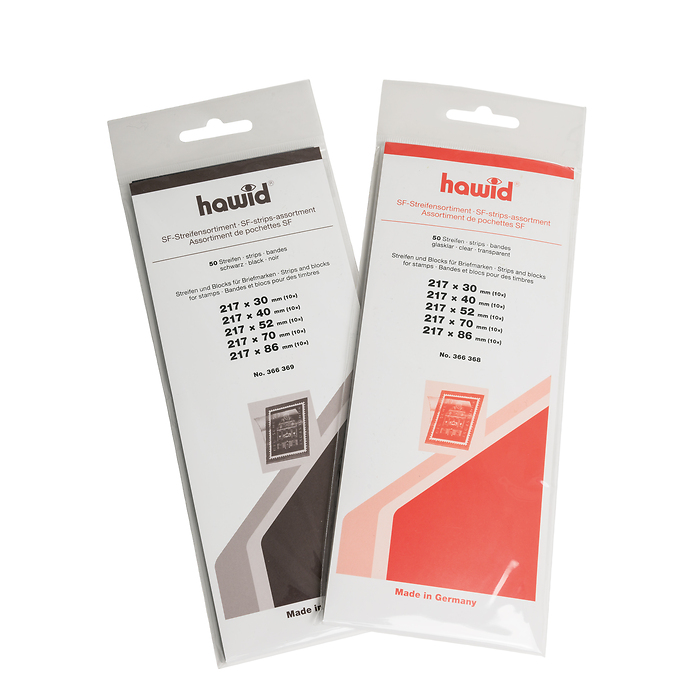 hawid Streifensortiment, 100 Streifen  217 x 26-86 mm, schwarze Trägerfolie