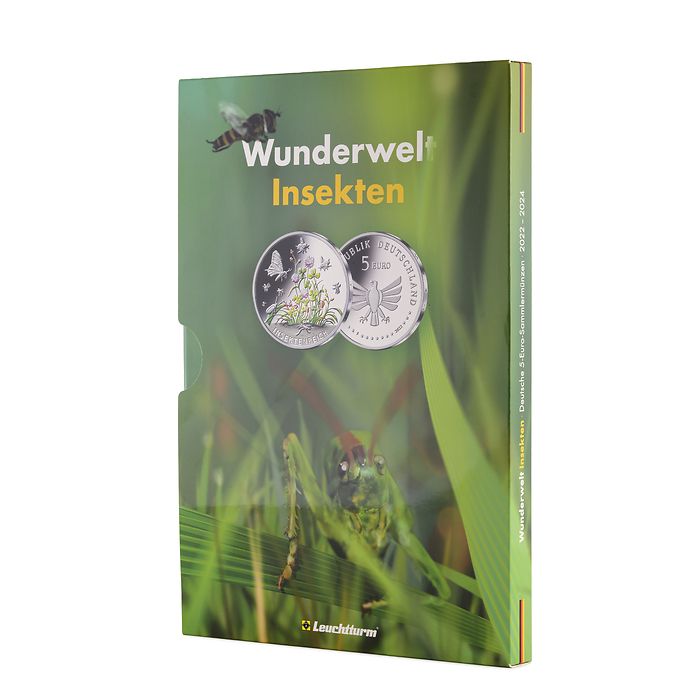 Münzalbum für dt. 9 x 5 Euro Münzen 'Wunderwelt Insekten' inkl. Blumensaat