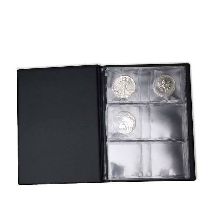 Taschenalbum ROUTE für 48 Silbermünzen bis 41mm Durchmesser, schwarz