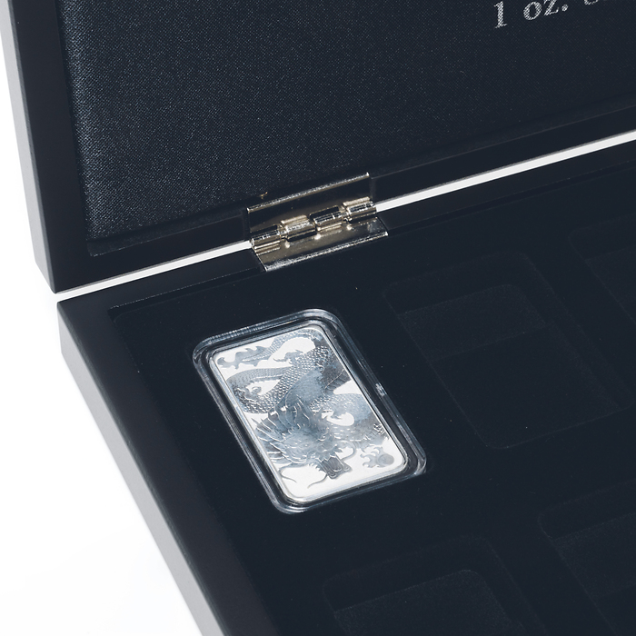 Volterra Uno - Münzkassette für 18 Silbermünzen „Rectangular Dragon“ in Kapseln