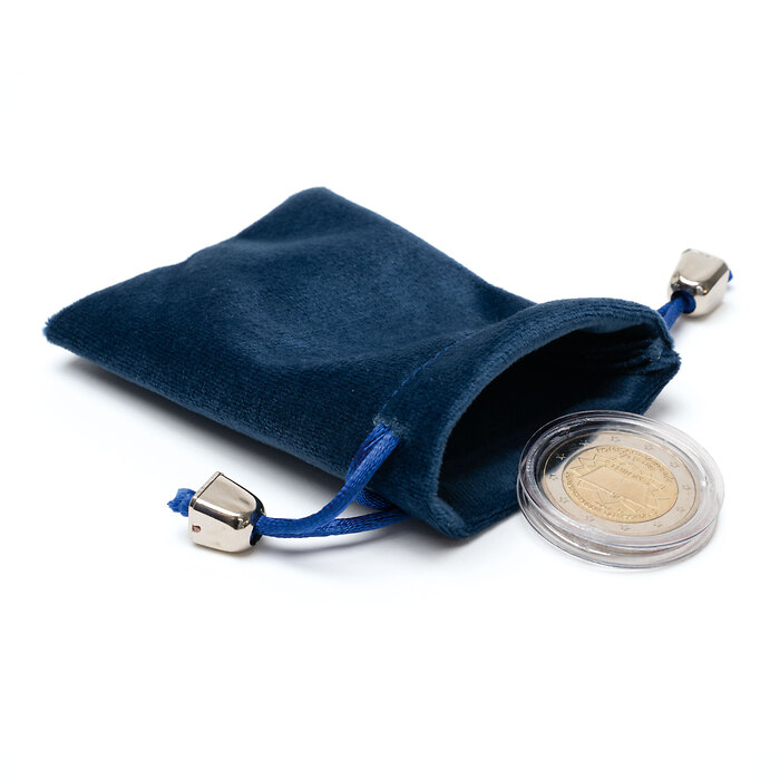 Velours-Münzbeutel S, blau
