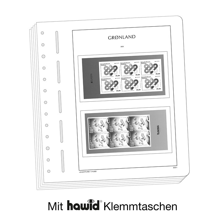 Leuchtturm Nachtrag mit Klemmtaschen Grönland Heftchenblätter 2022