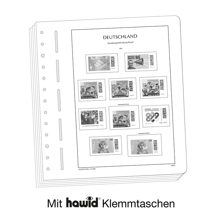 Leuchtturm Nachtrag mit Klemmtaschen Bundesrepublik Deutschland 2023