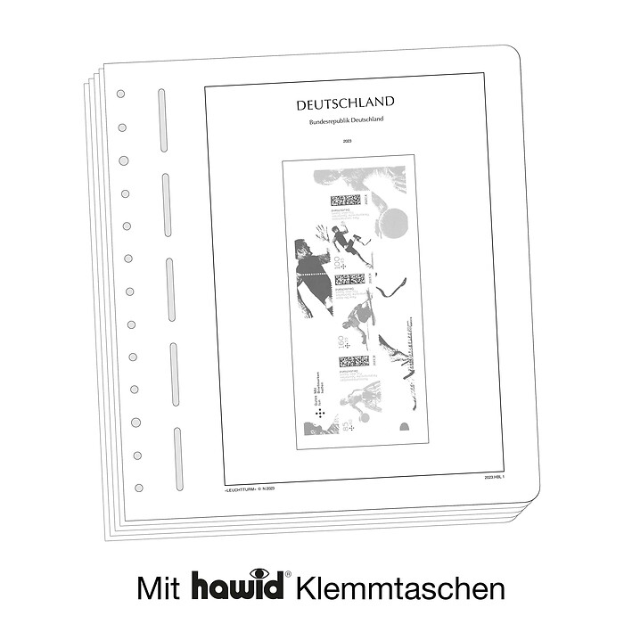 Leuchtturm Nachtrag mit Klemmtaschen Bundesrepublik Deutschland Heftchenblätter 2023
