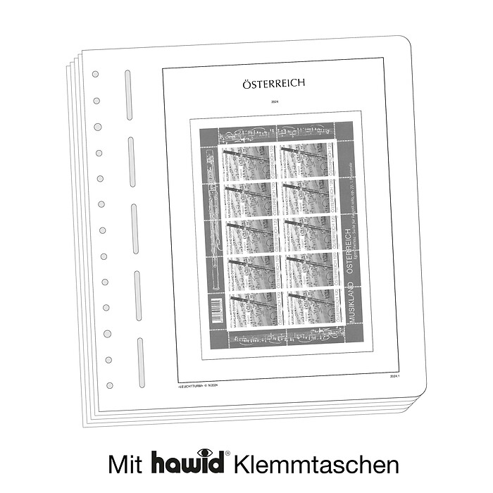 Leuchtturm Nachtrag mit Klemmtaschen Österreich - Kleinbogen 2023