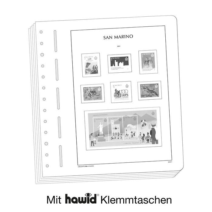 Leuchtturm Nachtrag mit Klemmtaschen San Marino 2024