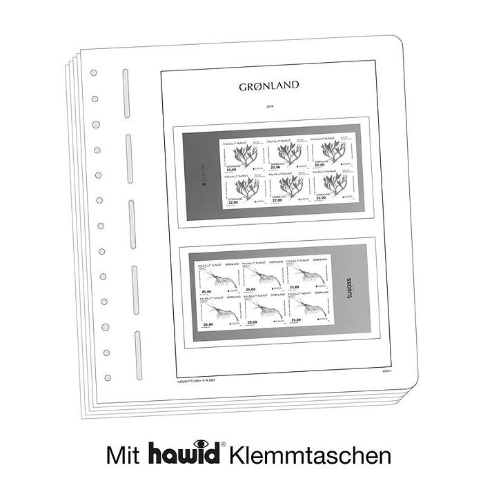 Leuchtturm Nachtrag mit Klemmtaschen Grönland Heftchenblätter 2024