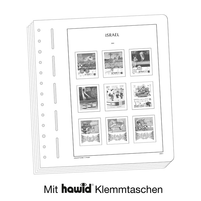 Leuchtturm Nachtrag mit Klemmtaschen Israel(mit Tabs) 2024