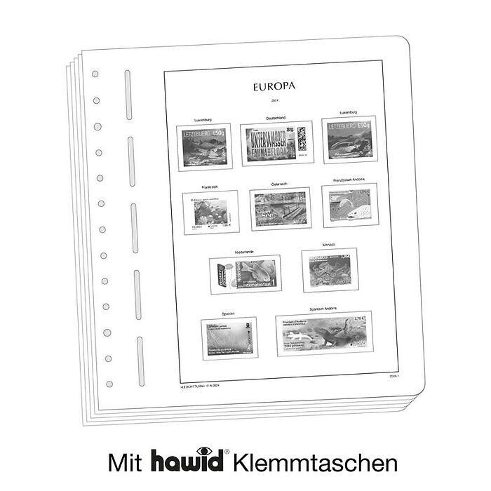 Leuchtturm Nachtrag mit Klemmtaschen Europa Gemeinschaftsausgaben 2024