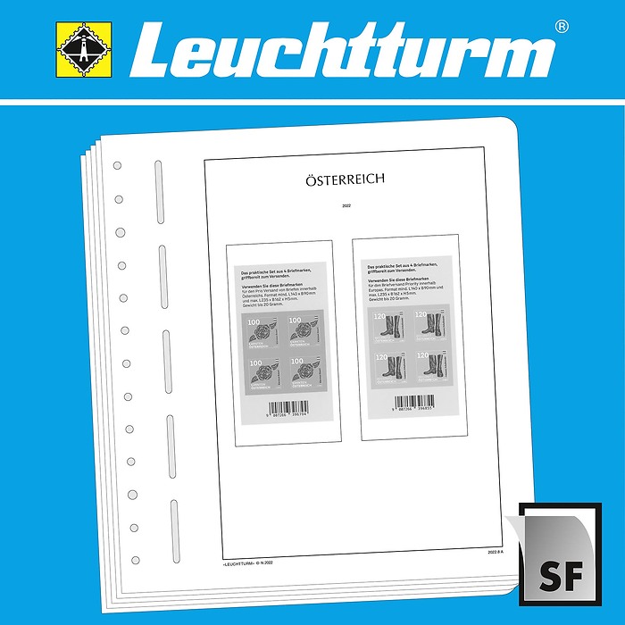 Leuchtturm Vordruckblätter mit Klemmtaschen Österreich Markenheftchen