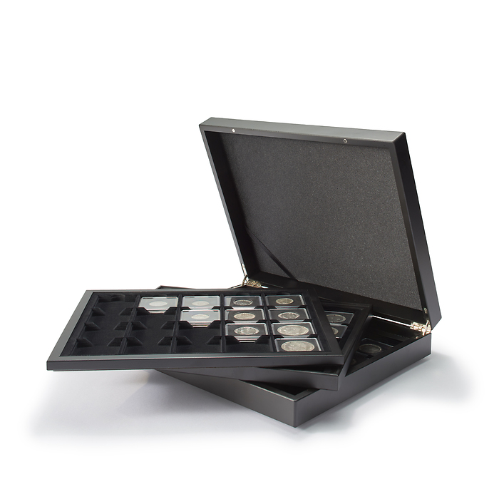 Leuchtturm Volterra Munzetui Mahonie - Voor 2 Quadrum Capsules, Luxe Opbergdoos